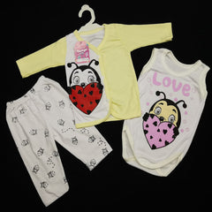 conjunto 1er dia amarillo escarabajito
