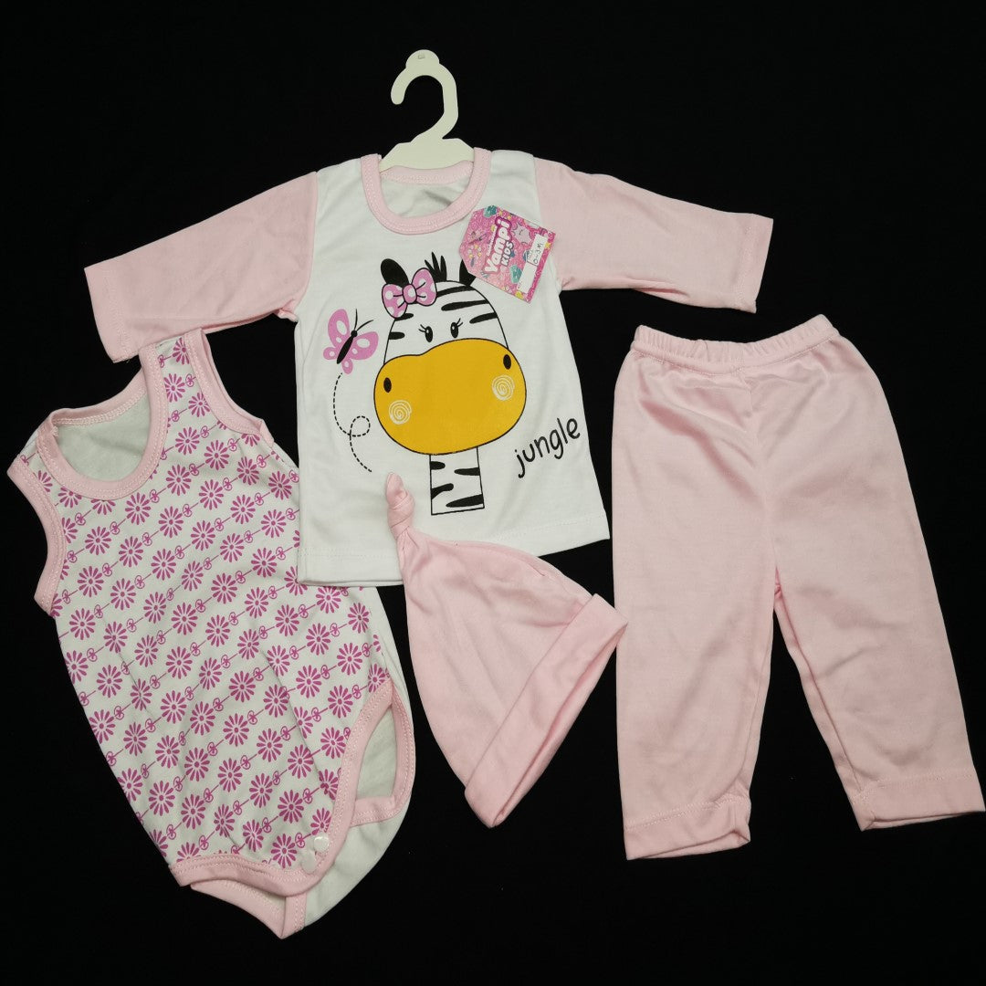 conjunto 1mer dia rosado jirafa 2