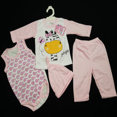 conjunto 1mer dia rosado jirafa 2